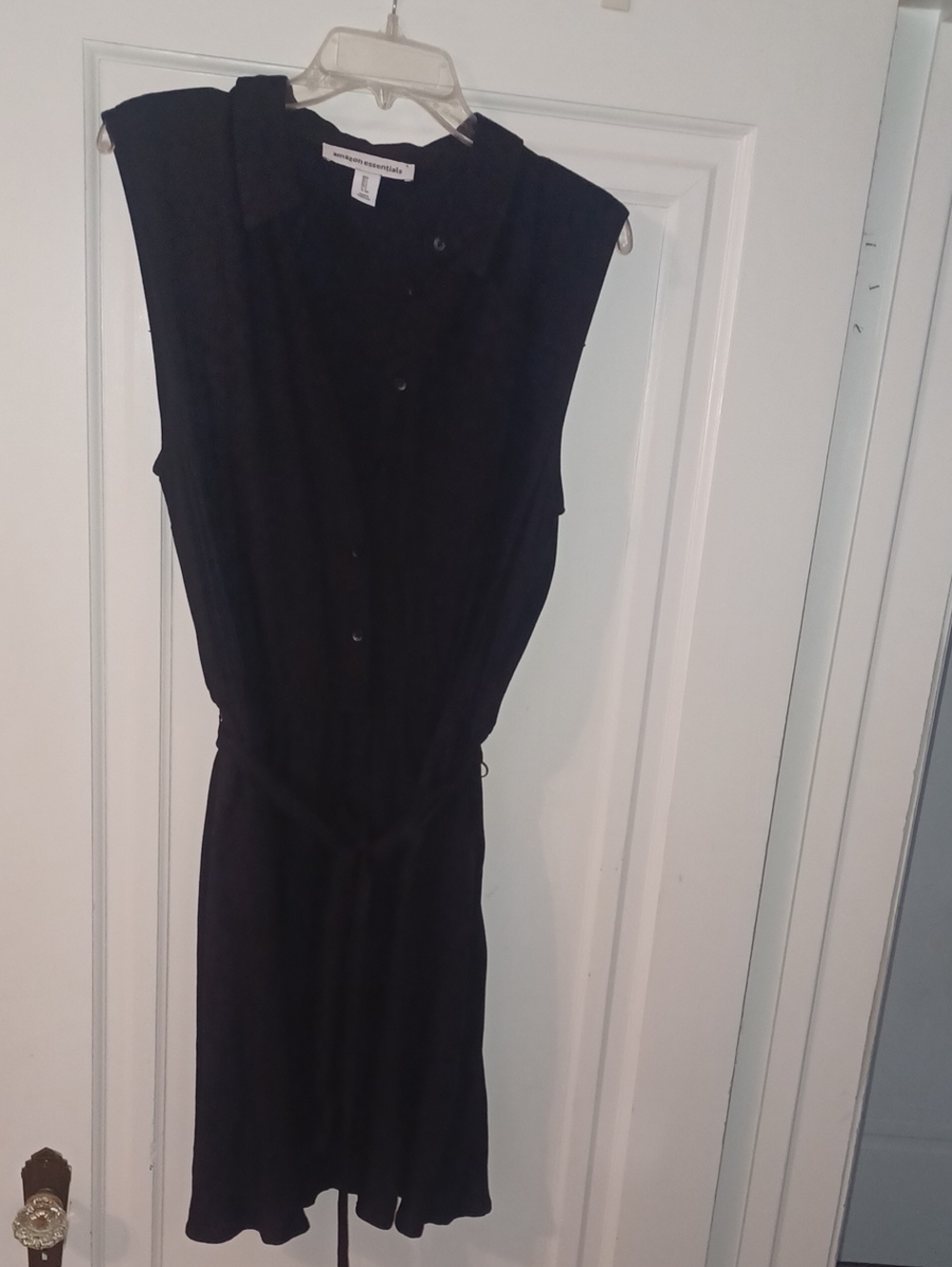Amazon Essentials Black Sleeveless Shirt Dress